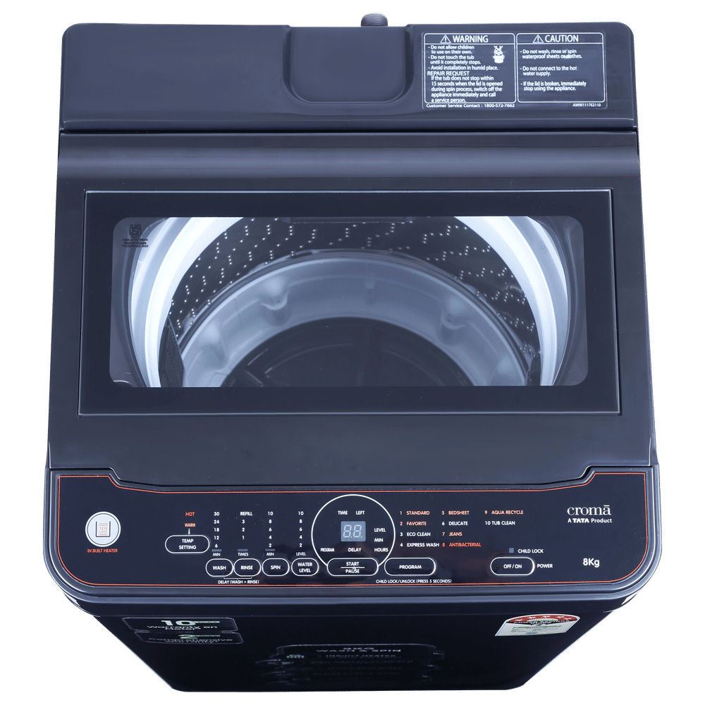 Buy Croma 8 kg 5 Star Fully Automatic Top Load Washing Machine ( In